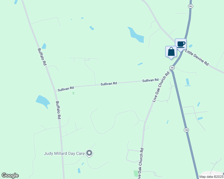 map of restaurants, bars, coffee shops, grocery stores, and more near 462 Sullivan Road in Selma