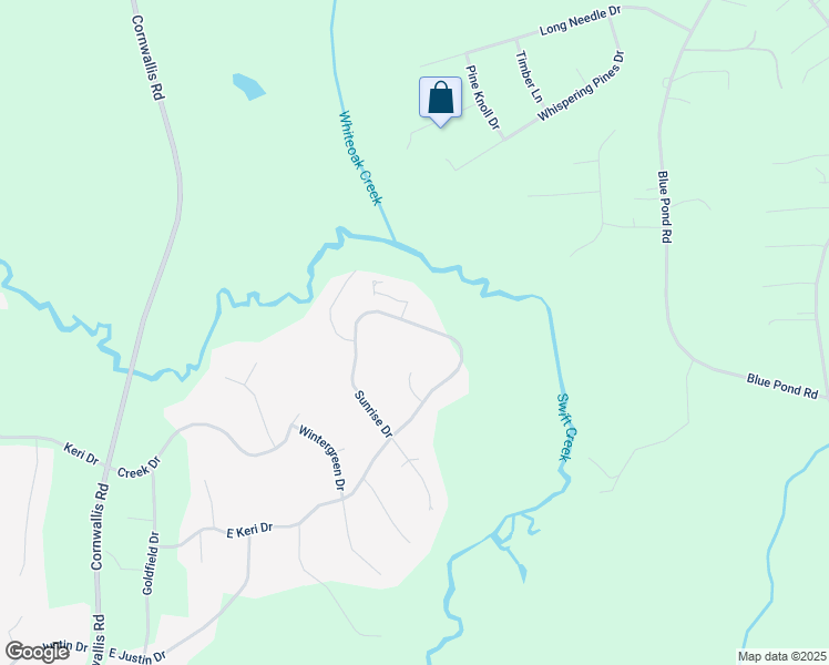 map of restaurants, bars, coffee shops, grocery stores, and more near 875 Sunrise Drive in Garner