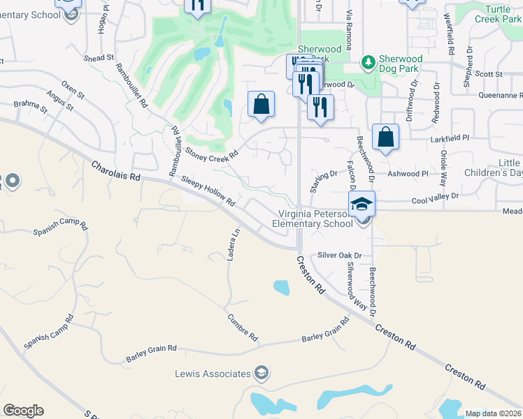 map of restaurants, bars, coffee shops, grocery stores, and more near 1019 Sleepy Hollow Road in Paso Robles