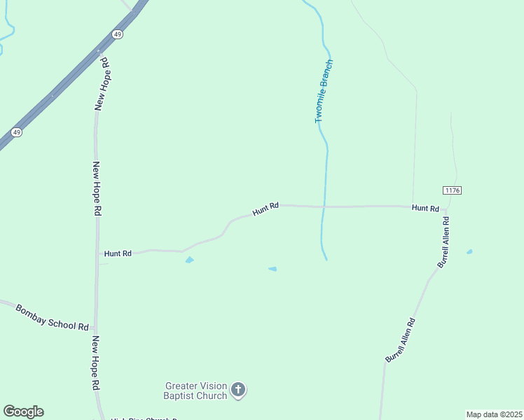 map of restaurants, bars, coffee shops, grocery stores, and more near Hunt Road in Randolph County