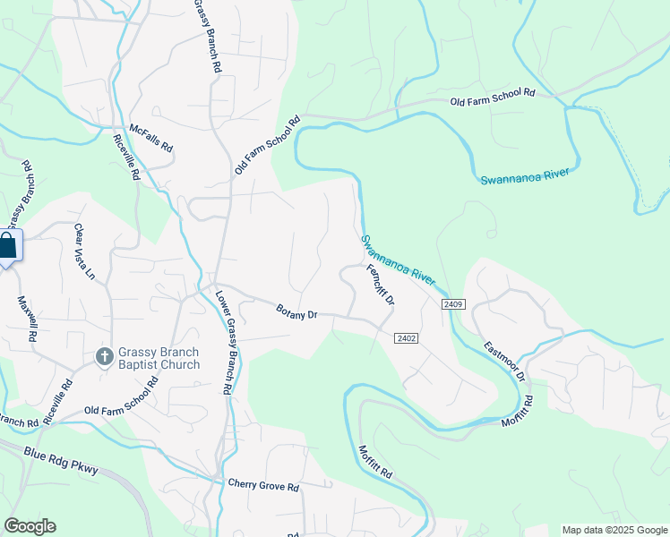 map of restaurants, bars, coffee shops, grocery stores, and more near 20 Ferncliff Drive in Asheville