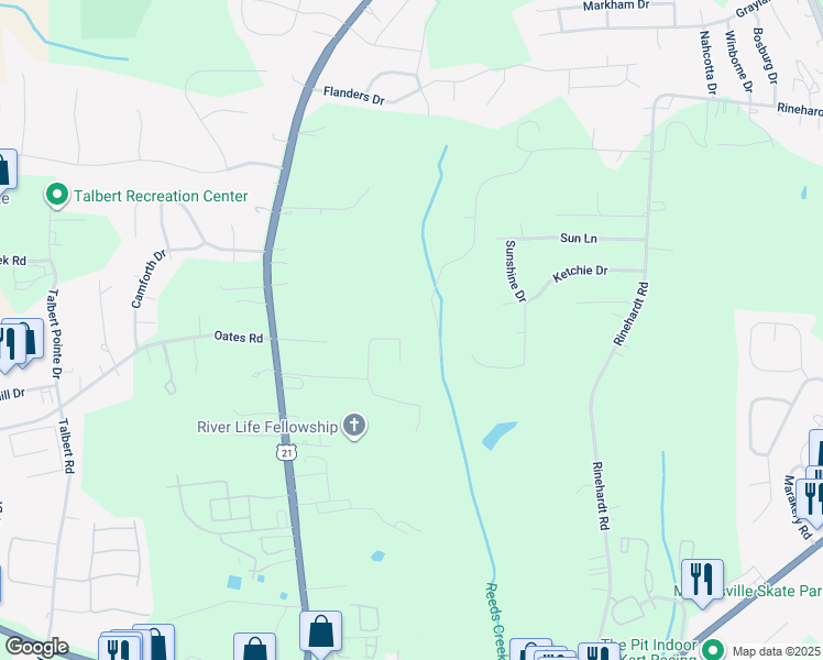 map of restaurants, bars, coffee shops, grocery stores, and more near 189 Brantley Acres Drive in Mooresville