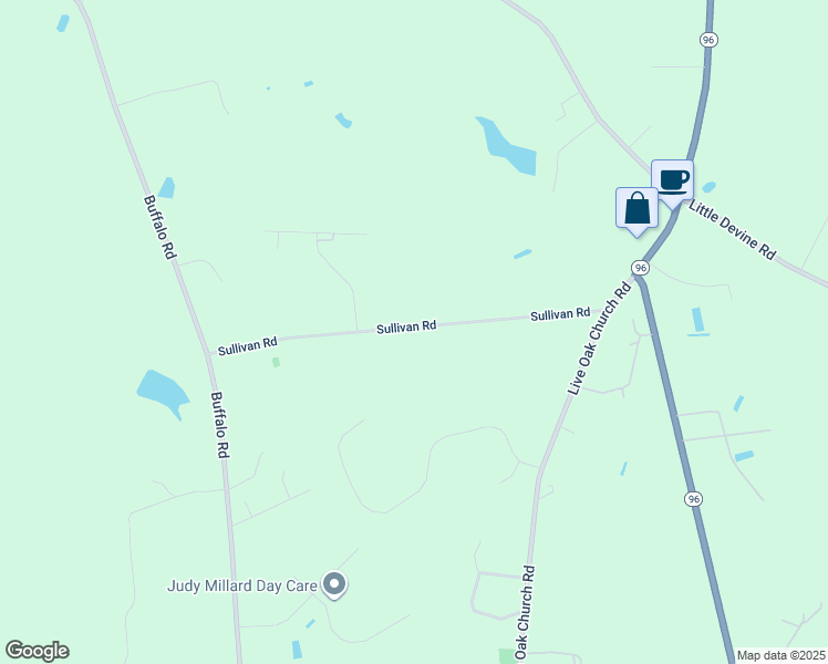 map of restaurants, bars, coffee shops, grocery stores, and more near 462 Sullivan Road in Selma