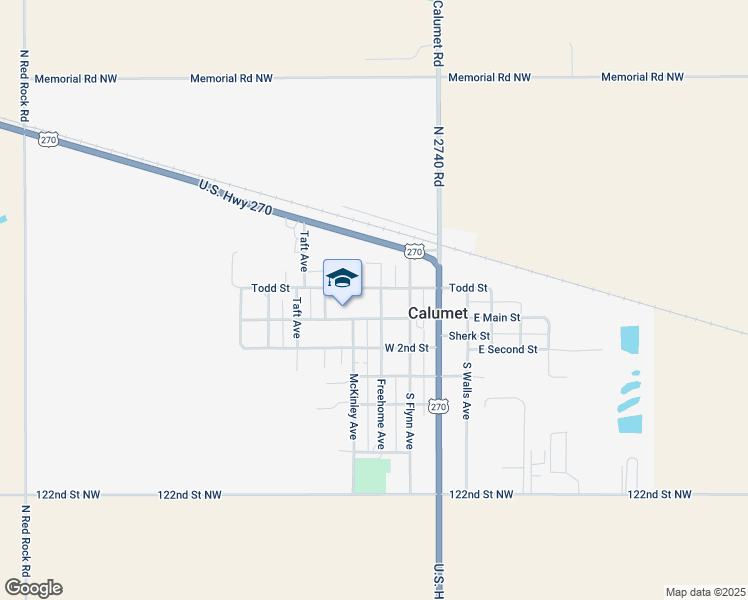 map of restaurants, bars, coffee shops, grocery stores, and more near 110 North Freehome Avenue in Calumet