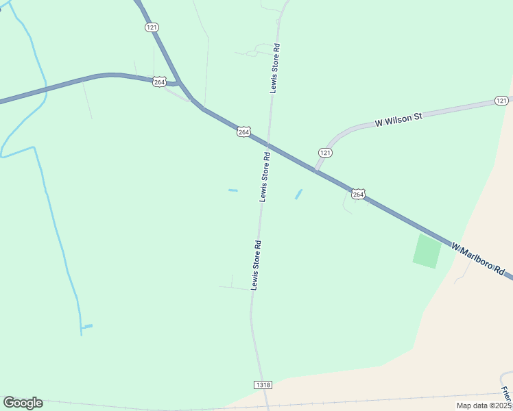 map of restaurants, bars, coffee shops, grocery stores, and more near 1075 Lewis Store Road in Farmville