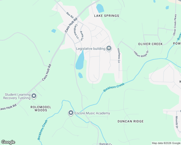 map of restaurants, bars, coffee shops, grocery stores, and more near 7049 Rex Road in Holly Springs