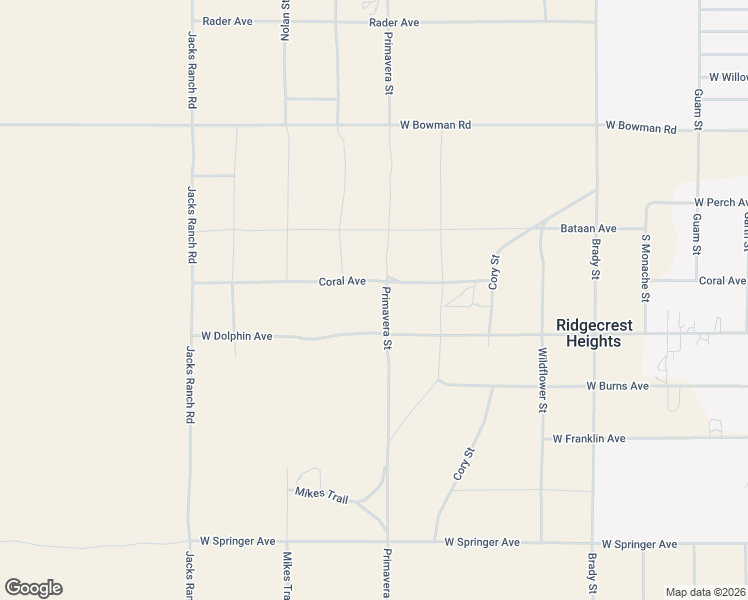map of restaurants, bars, coffee shops, grocery stores, and more near 2 Primavera Street in Ridgecrest