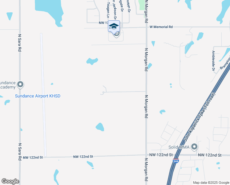 map of restaurants, bars, coffee shops, grocery stores, and more near 13001 North Morgan Road in Yukon