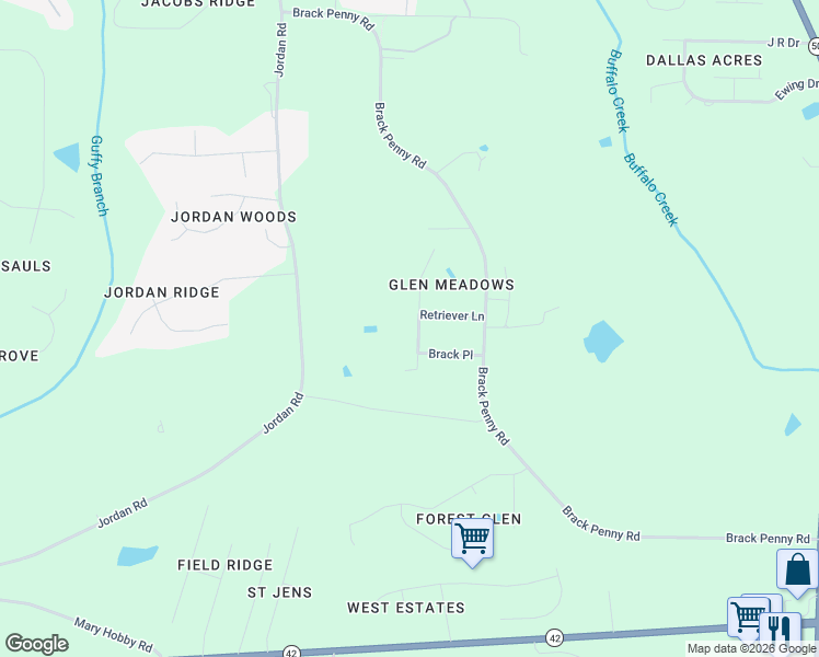 map of restaurants, bars, coffee shops, grocery stores, and more near 6432 Egrets Nest Lane in Raleigh