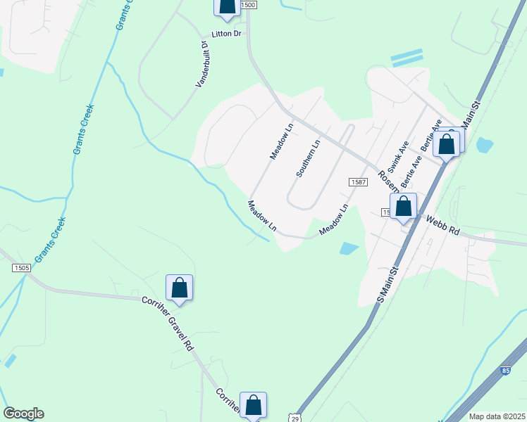 map of restaurants, bars, coffee shops, grocery stores, and more near 6280 Meadow Lane in Salisbury