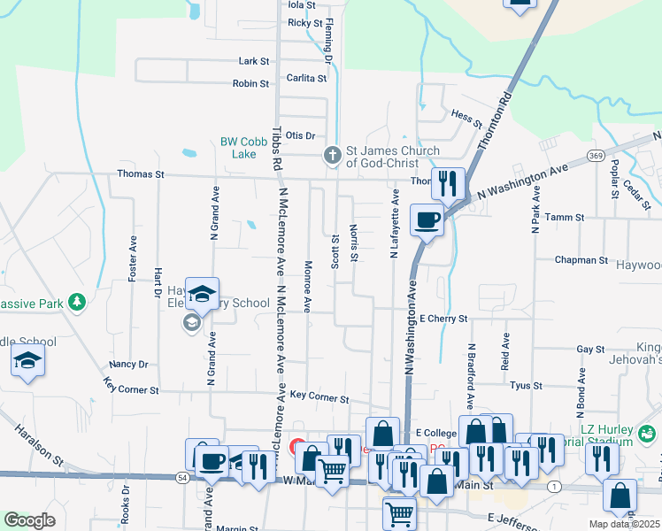map of restaurants, bars, coffee shops, grocery stores, and more near 928 Monroe Rd in Brownsville