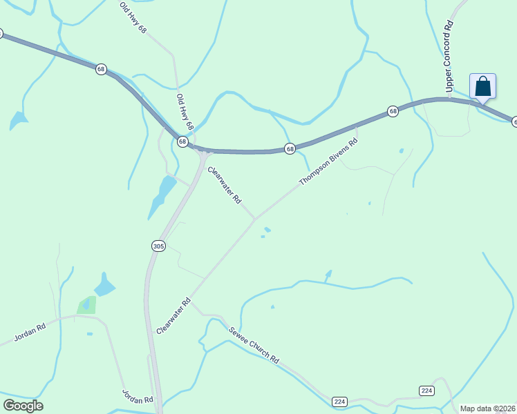 map of restaurants, bars, coffee shops, grocery stores, and more near 358 Thompson Bivens Road in Ten Mile