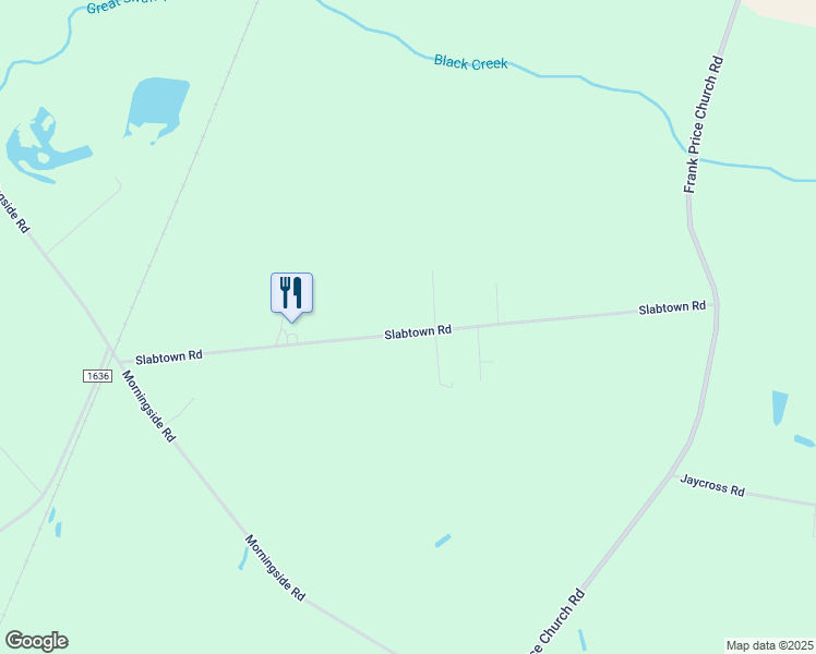 map of restaurants, bars, coffee shops, grocery stores, and more near 6460 Slabtown Road in Wilson