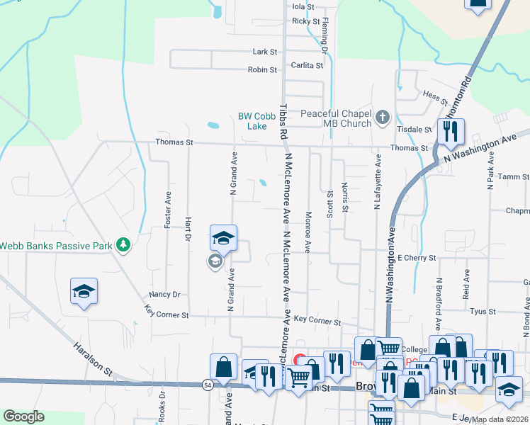 map of restaurants, bars, coffee shops, grocery stores, and more near 925 Greenwood St in Brownsville