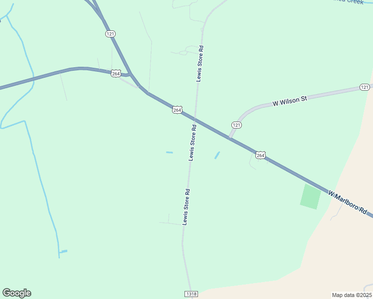 map of restaurants, bars, coffee shops, grocery stores, and more near 1147 Lewis Store Road in Farmville