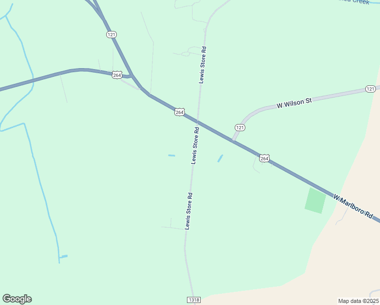 map of restaurants, bars, coffee shops, grocery stores, and more near 1147 Lewis Store Road in Farmville