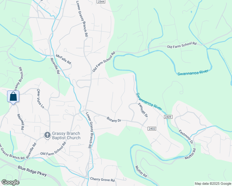 map of restaurants, bars, coffee shops, grocery stores, and more near 15 Botany Court in Asheville