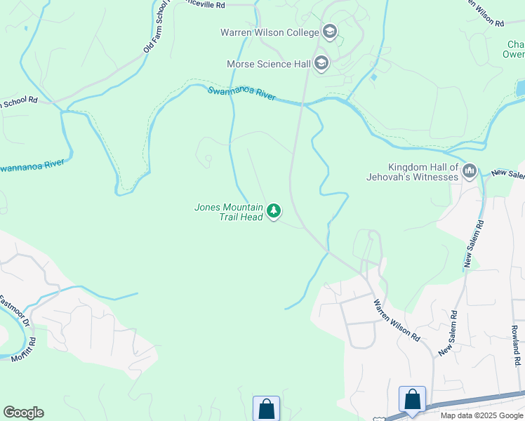map of restaurants, bars, coffee shops, grocery stores, and more near 135 College View Drive in Swannanoa