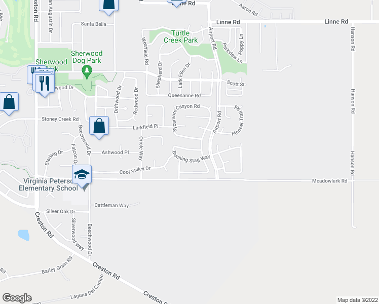 map of restaurants, bars, coffee shops, grocery stores, and more near 908 Running Stag Way in Paso Robles