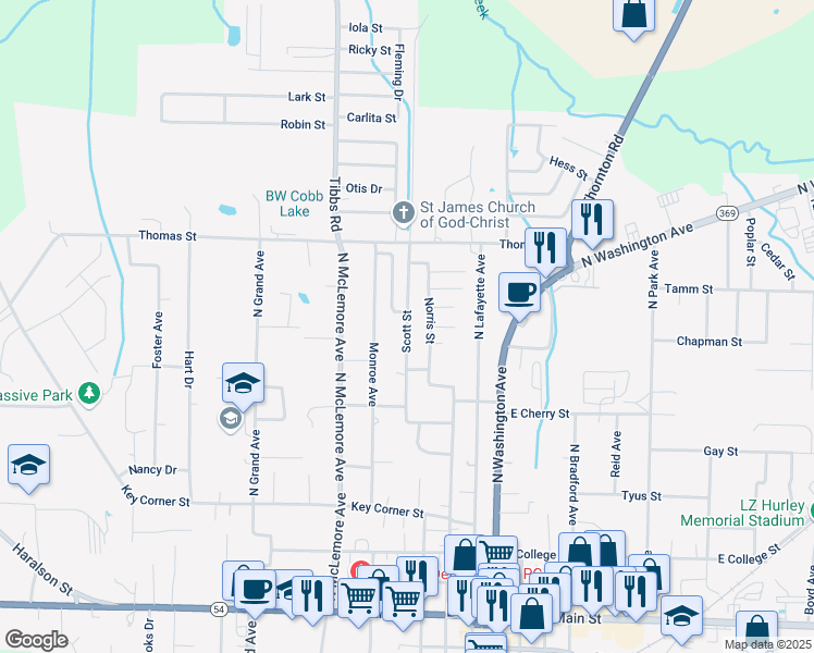 map of restaurants, bars, coffee shops, grocery stores, and more near 911 Norris Street in Brownsville