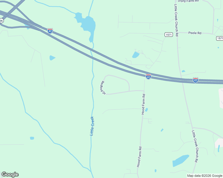map of restaurants, bars, coffee shops, grocery stores, and more near 132 Redbud Drive in Clayton