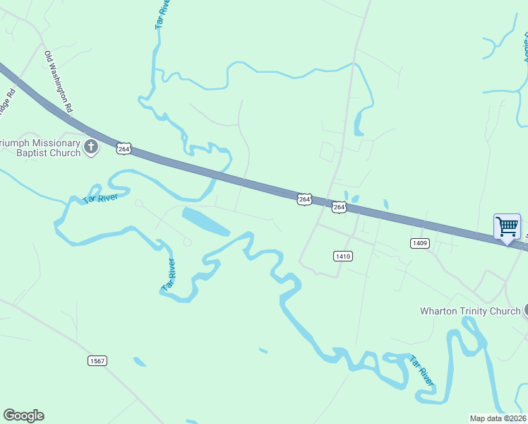 map of restaurants, bars, coffee shops, grocery stores, and more near 6195 U.S. 264 in Washington