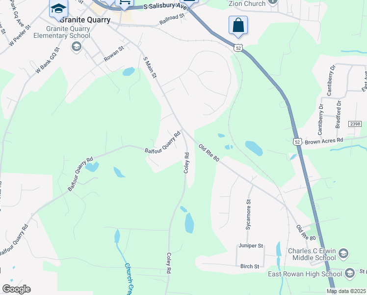 map of restaurants, bars, coffee shops, grocery stores, and more near 816 South Main Street in China Grove