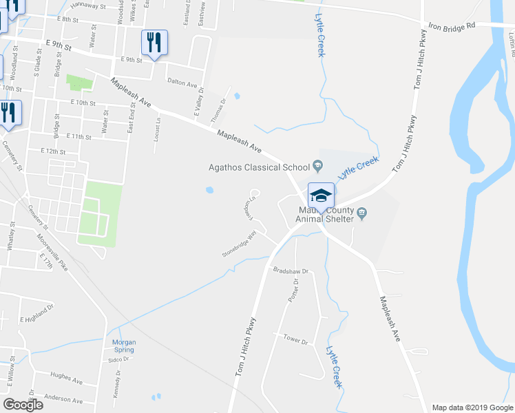 map of restaurants, bars, coffee shops, grocery stores, and more near 90 Freedom Lane in Columbia