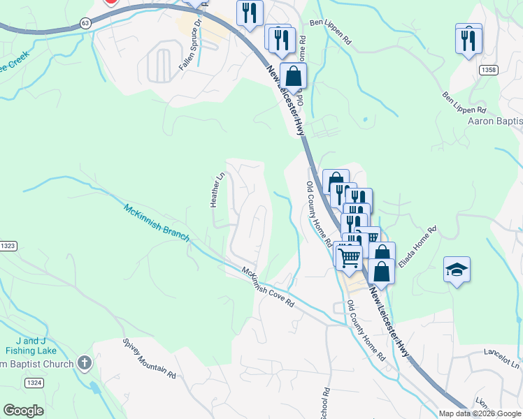 map of restaurants, bars, coffee shops, grocery stores, and more near 26 Sydney Lane in Asheville