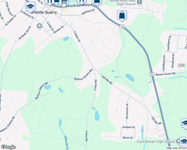 map of restaurants, bars, coffee shops, grocery stores, and more near 816 South Main Street in China Grove