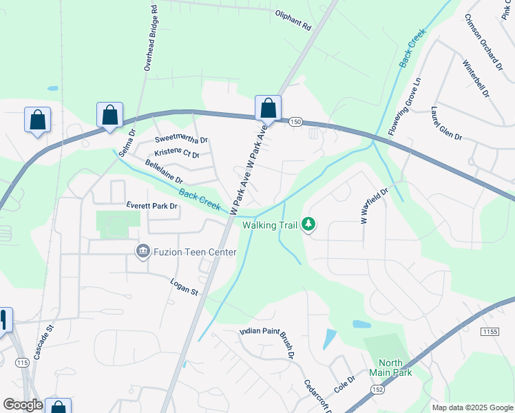 map of restaurants, bars, coffee shops, grocery stores, and more near 842 Mount Ulla Highway in Mooresville