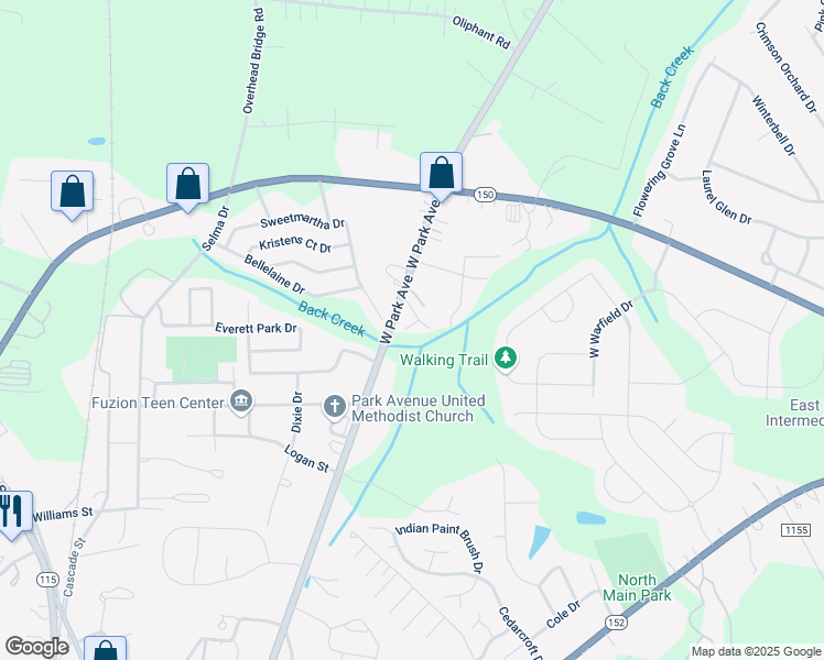 map of restaurants, bars, coffee shops, grocery stores, and more near 842 Mount Ulla Highway in Mooresville