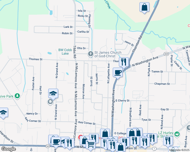 map of restaurants, bars, coffee shops, grocery stores, and more near 959 Norris Street in Brownsville