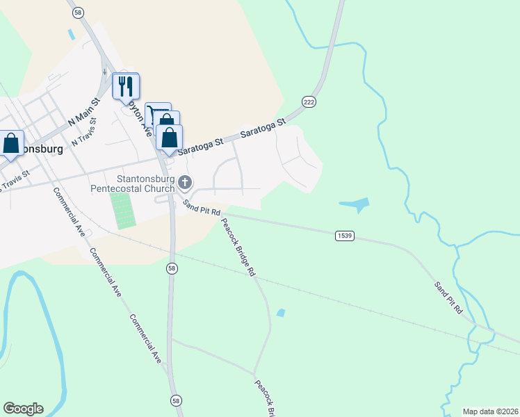 map of restaurants, bars, coffee shops, grocery stores, and more near 704 Hemphill Street in Stantonsburg