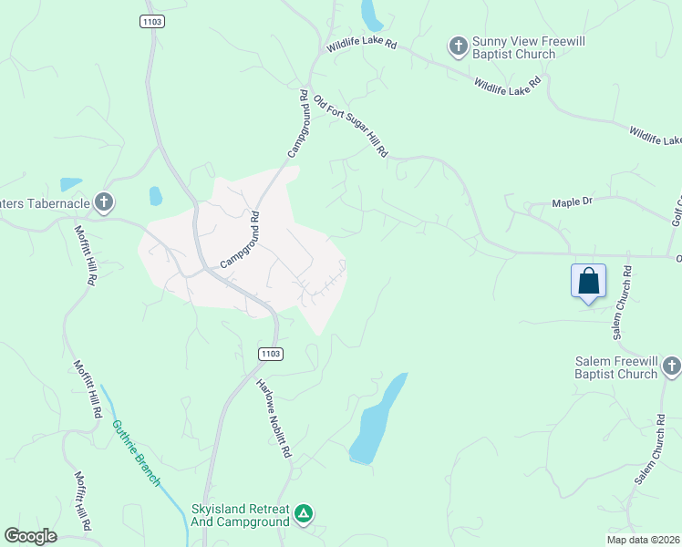 map of restaurants, bars, coffee shops, grocery stores, and more near 319 Griggs Road in Old Fort