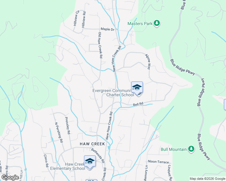 map of restaurants, bars, coffee shops, grocery stores, and more near 719 New Haw Creek Road in Asheville