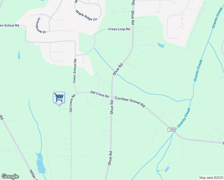 map of restaurants, bars, coffee shops, grocery stores, and more near 1520 Corriher Gravel Road in China Grove