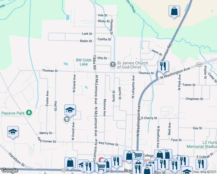 map of restaurants, bars, coffee shops, grocery stores, and more near 963 Cummings Ave in Brownsville