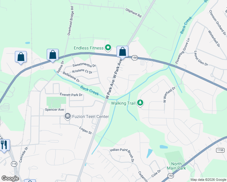map of restaurants, bars, coffee shops, grocery stores, and more near 842 Mount Ulla Highway in Mooresville