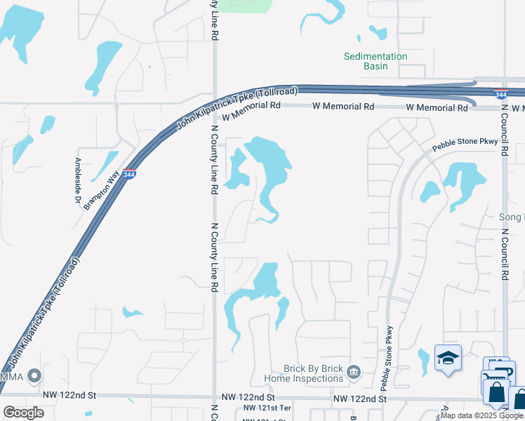 map of restaurants, bars, coffee shops, grocery stores, and more near 13204 Mackinac Island Drive in Oklahoma City