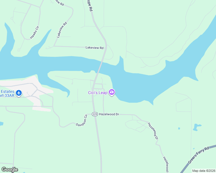 map of restaurants, bars, coffee shops, grocery stores, and more near 100 Devils Bluff Road in Greers Ferry