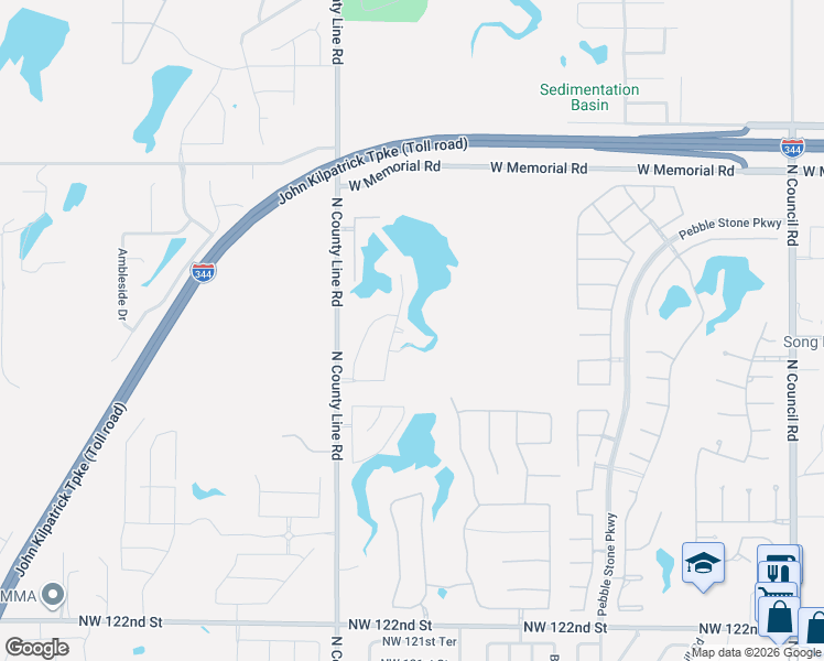map of restaurants, bars, coffee shops, grocery stores, and more near 13204 Mackinac Island Drive in Oklahoma City