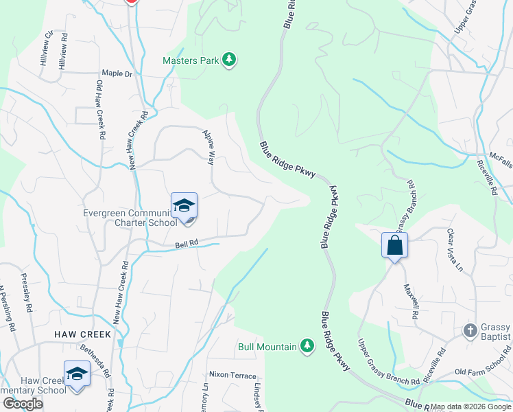 map of restaurants, bars, coffee shops, grocery stores, and more near 113 Alpine Way in Asheville
