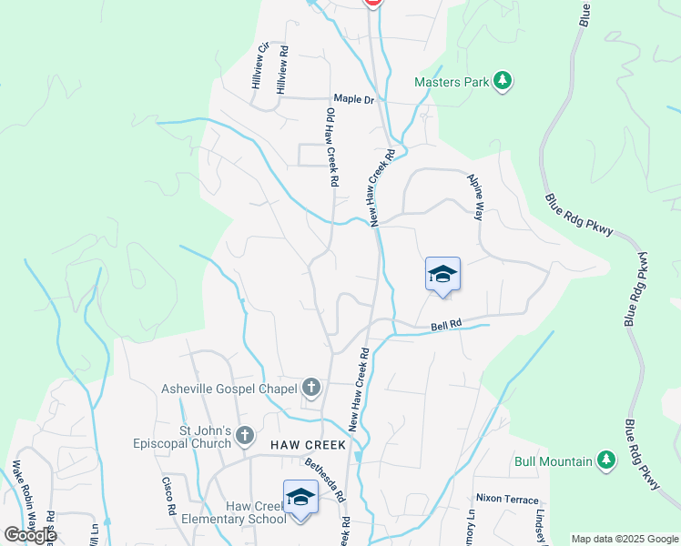 map of restaurants, bars, coffee shops, grocery stores, and more near 4 Redwing Lane in Asheville