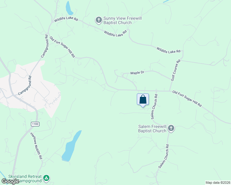 map of restaurants, bars, coffee shops, grocery stores, and more near 33 Fox Road in Old Fort