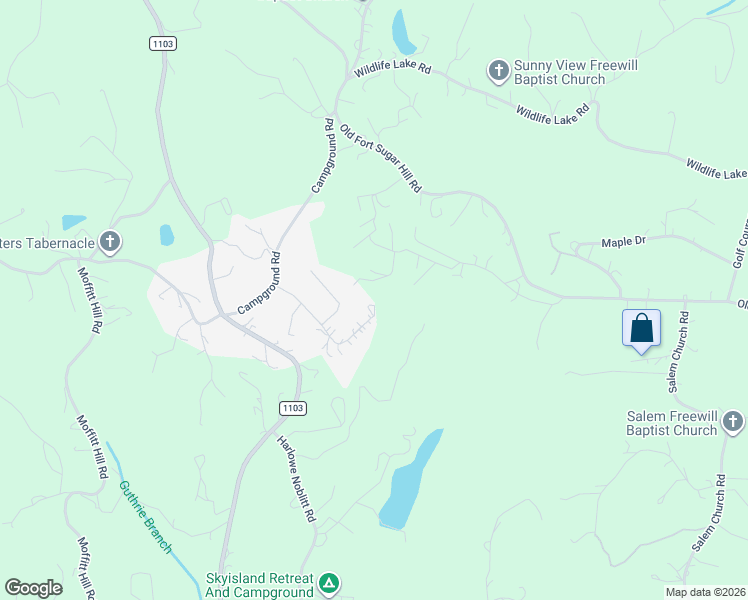 map of restaurants, bars, coffee shops, grocery stores, and more near 319 Griggs Road in Old Fort