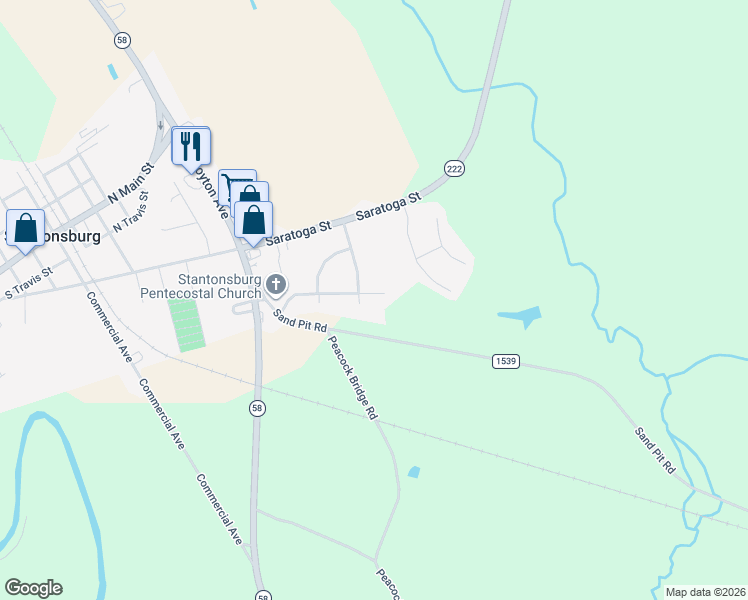 map of restaurants, bars, coffee shops, grocery stores, and more near 704 Hemphill Street in Stantonsburg