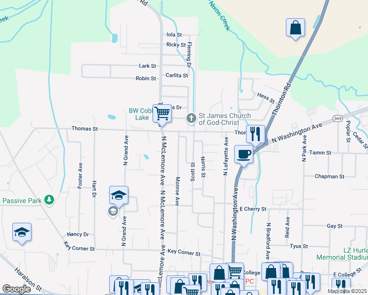 map of restaurants, bars, coffee shops, grocery stores, and more near 963 Cummings Avenue in Brownsville