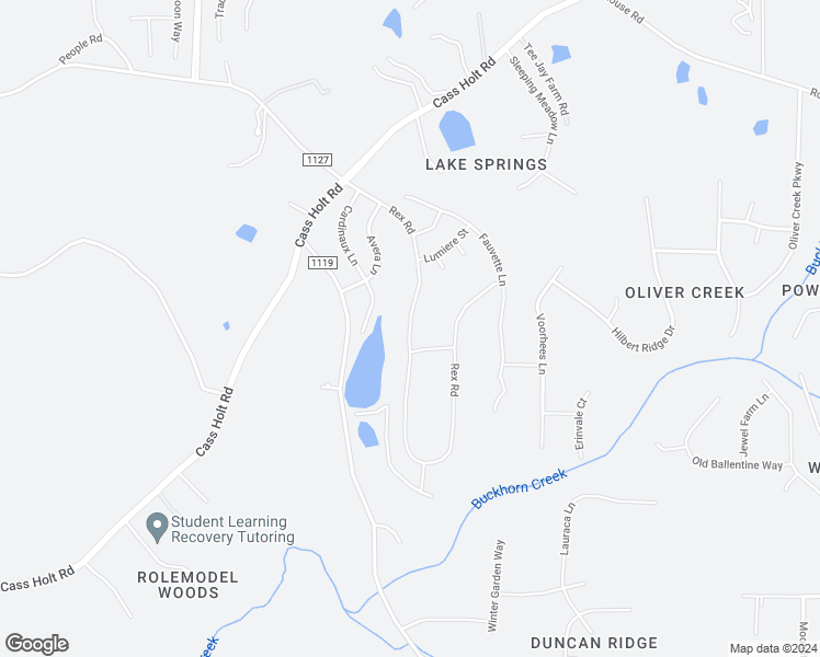 map of restaurants, bars, coffee shops, grocery stores, and more near 7004 Rex Road in Holly Springs