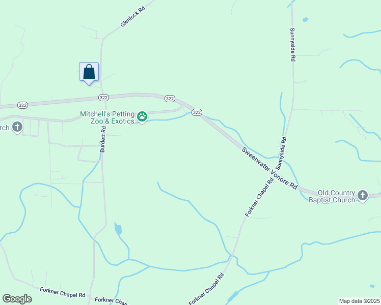map of restaurants, bars, coffee shops, grocery stores, and more near 2482 Sweetwater Vonore Road in Sweetwater